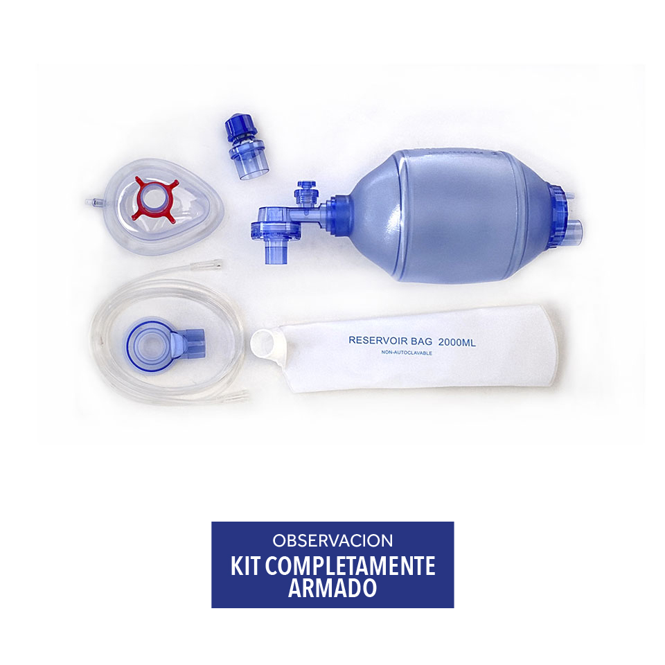 Resucitador desechable armado adulto con válvula PEEP